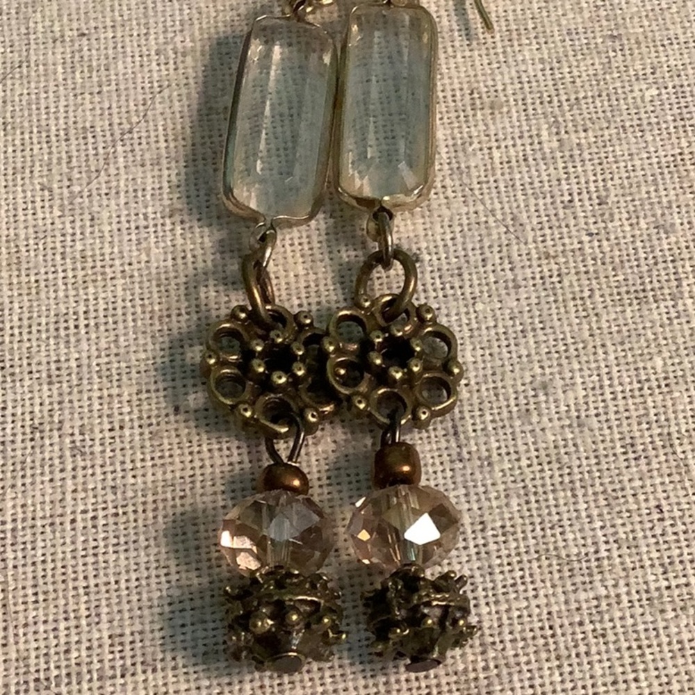 Rectangular Crystal Earrings. - image 4